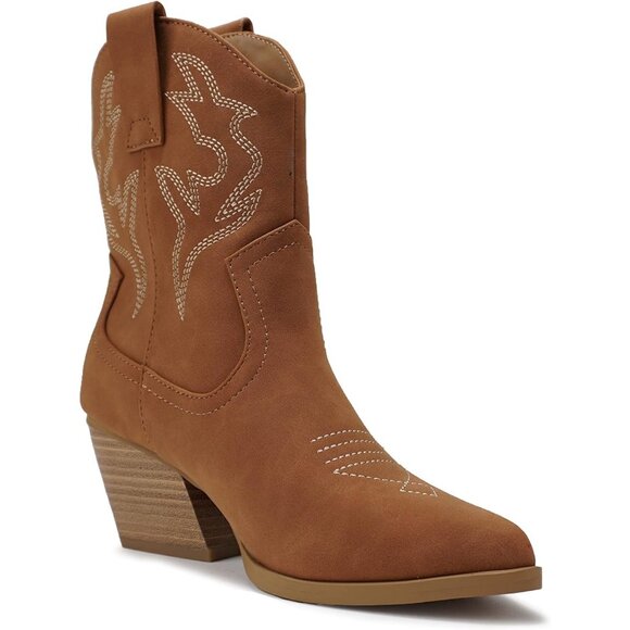 Blazing Ankle Boot Women Brown Pointe Toe Low Heel - Picture 4 of 4